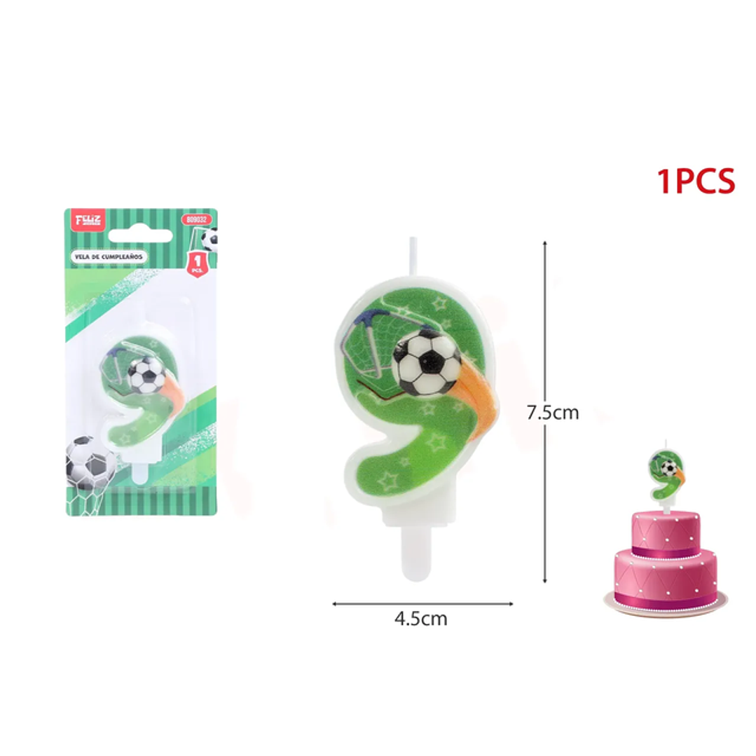 Velas de Cumpleaños Fútbol 9 1