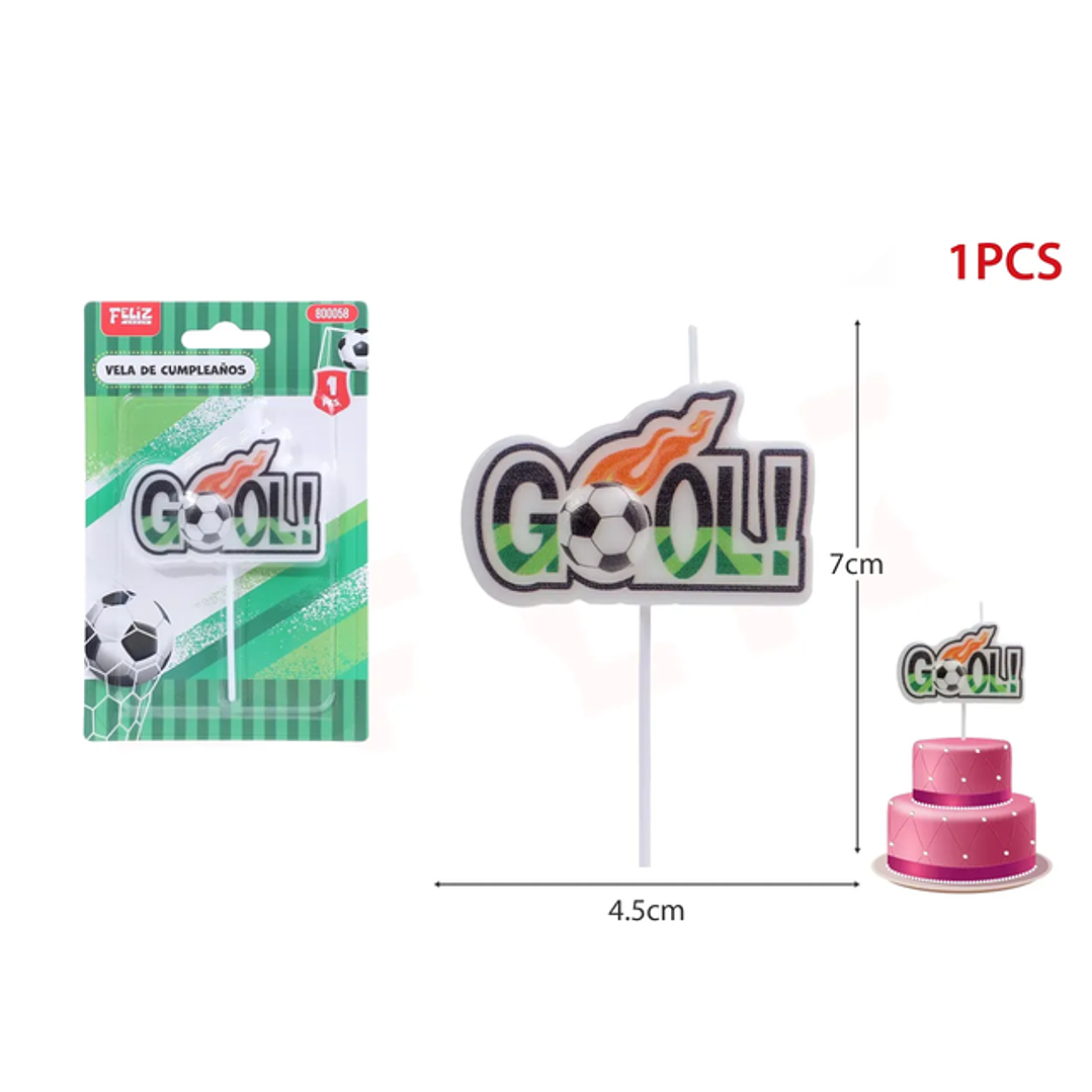 Velas de Fútbol Letra Gool 1pcs 1