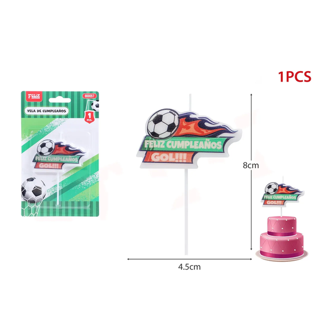 Velas de Fútbol Gol Letras 1pcs 1
