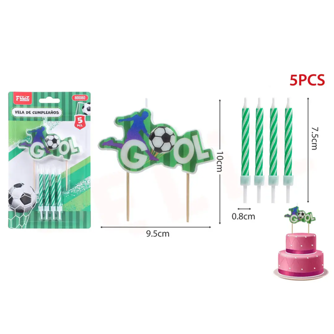 Set de Velas de Fútbol 5pcs 1