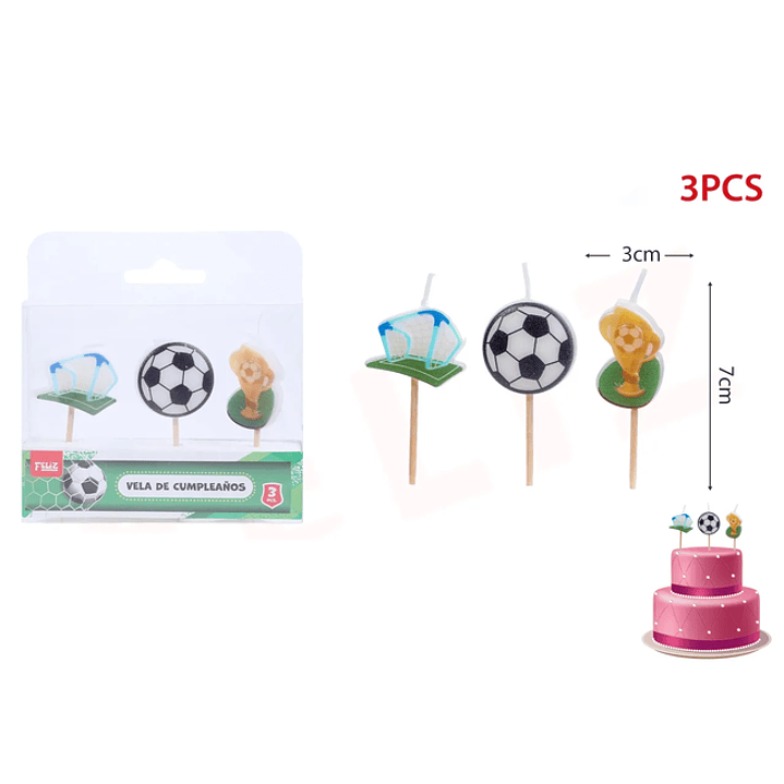 Kit Velas de Fútbol 3pcs 1