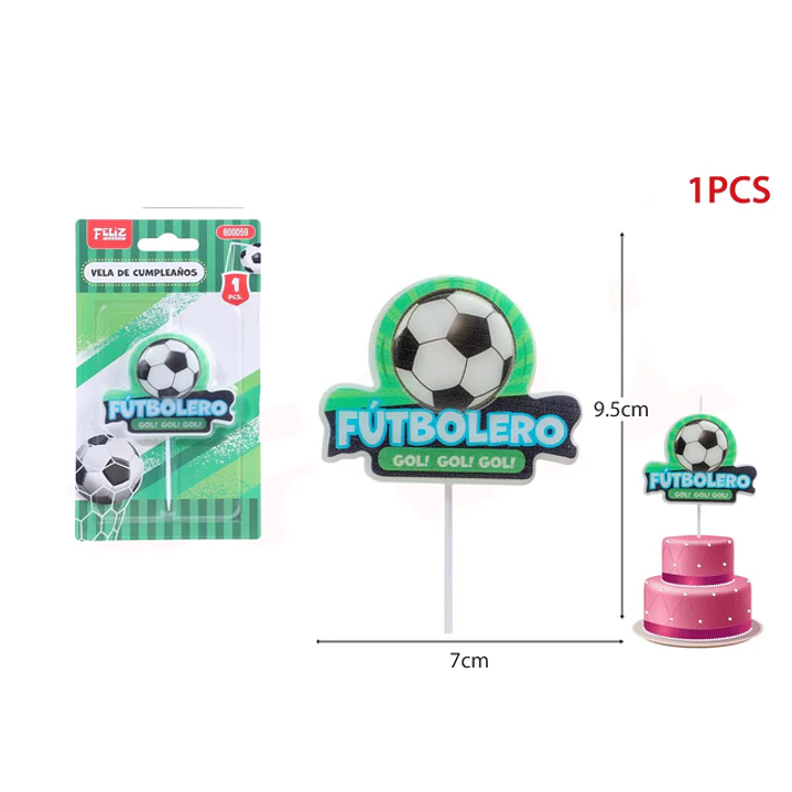 Velas de Fútbol Letra Fútbolero 1pcs 1