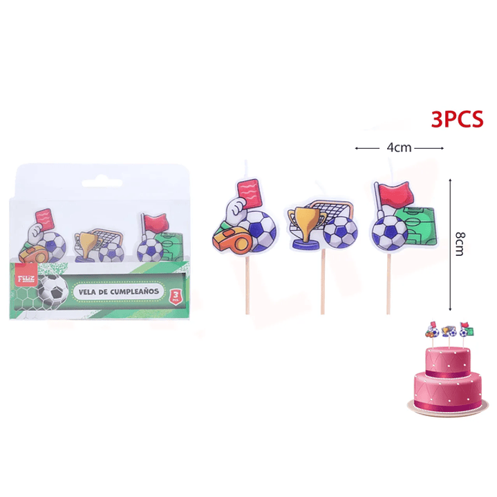 Set Velas de Fútbol 3pcs 1