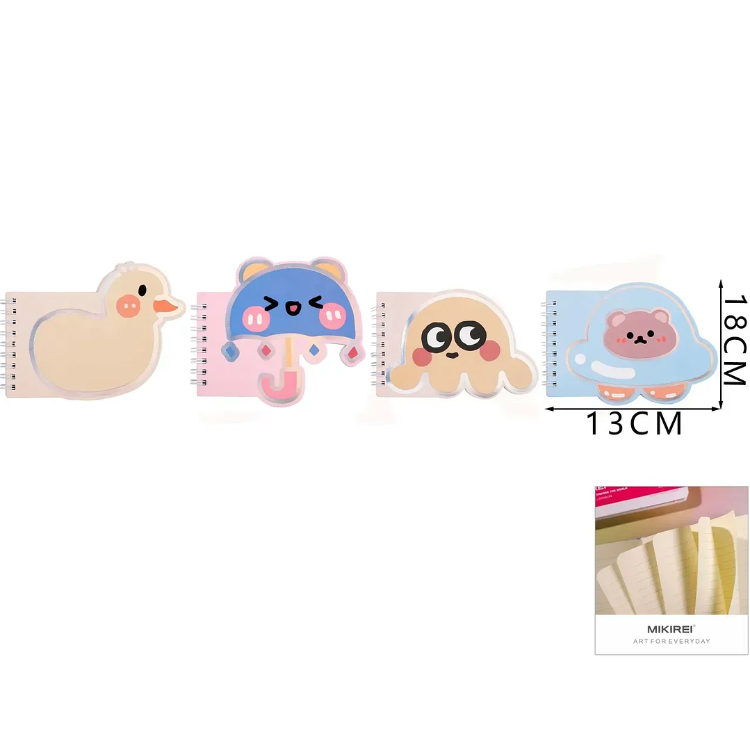 Libreta con Forma Animales 80Hojas 18x13cm 1