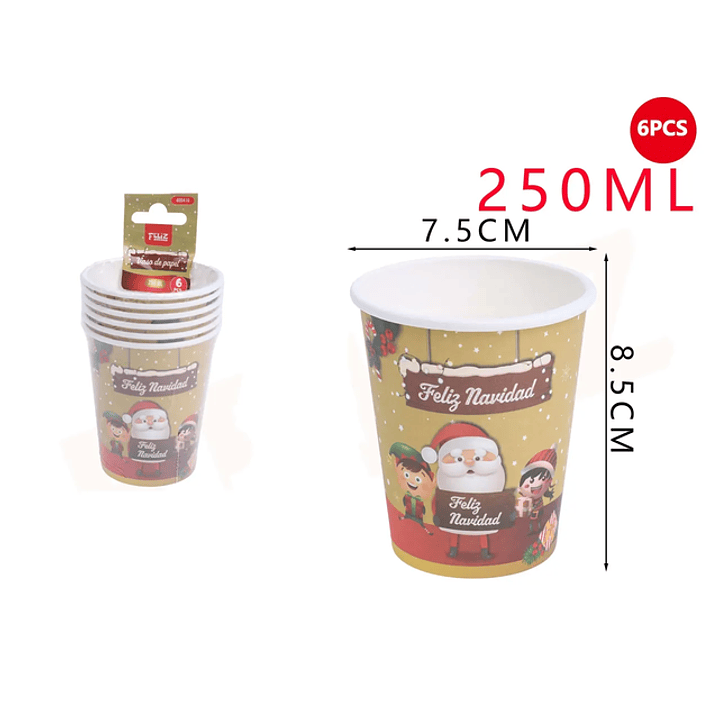 Vasos de Navidad 250ML 6pcs 1