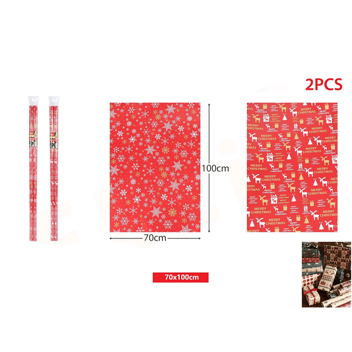 Papel de Regalo Navidad Especial 70*100cm 2pcs 1