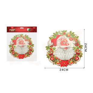 Corona Navideña Viejito Pascuero 3D 25*25cm