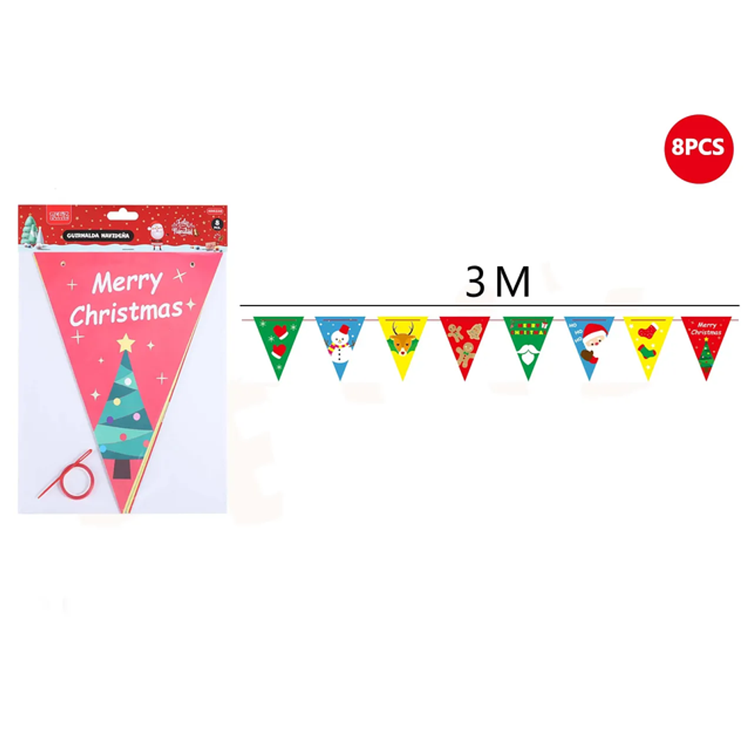 Guirnalda Merry Christmas 12pcs 3M 1