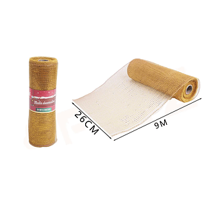 Malla Decorativa Detalle dorado Navidad 0.26*9M