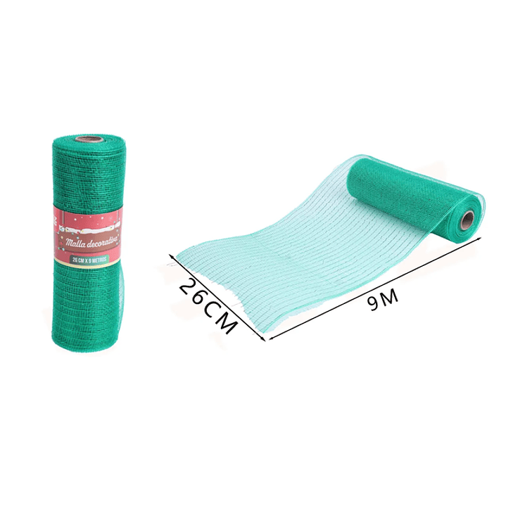 Malla Decorativa Verde Navidad 0.26*9M 1