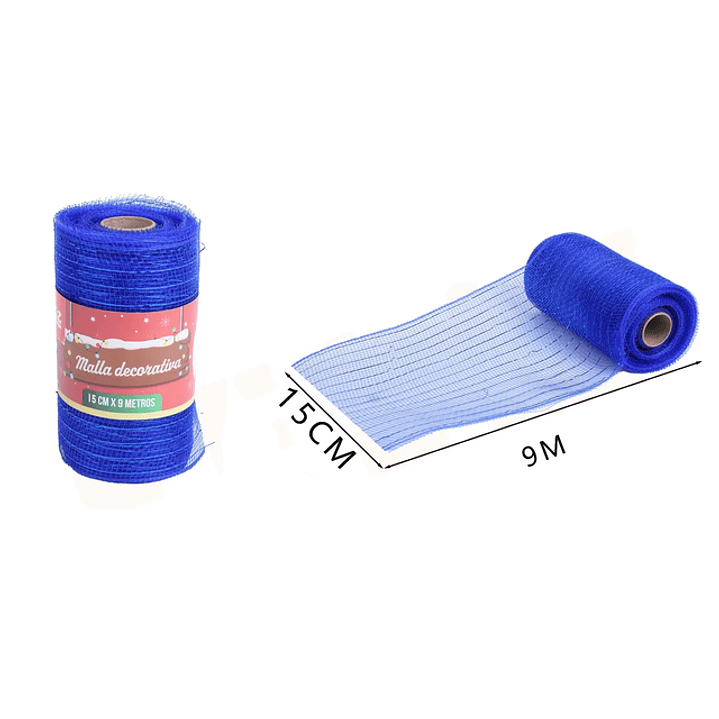 Malla Decorativa Azul Navidad 0.15*9M 1