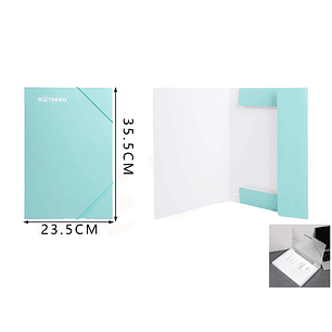 Carpeta Con Elasticos Verde Celeste 235X355Cm