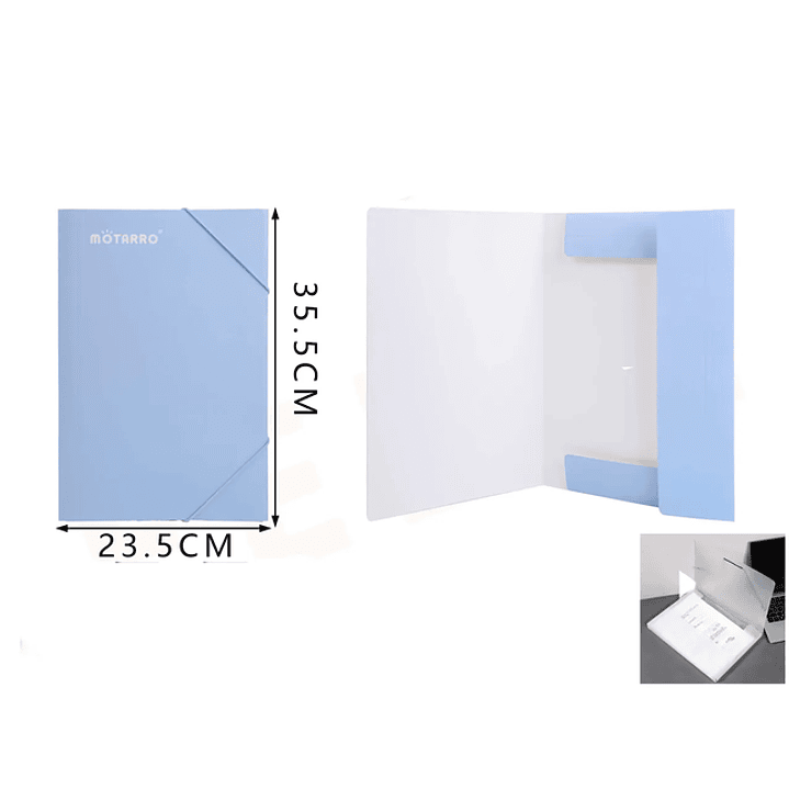 Carpeta Con Elasticos Celeste 235X355Cm 1