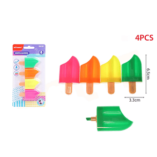 Destacadores Flúor Helado 4pcs