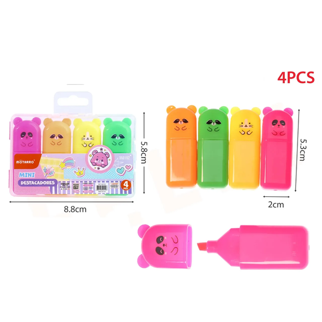 Destacadores Fluor Oso 4Pcs 1