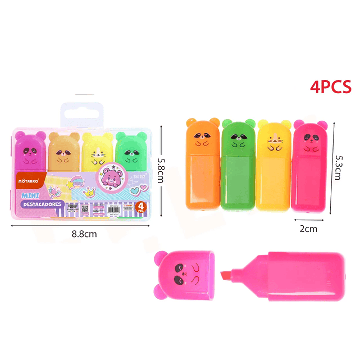 Destacadores Fluor Oso 4Pcs 1