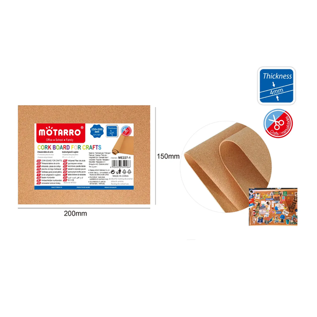 Tablero de Corcho 4mm 15*20cm 1