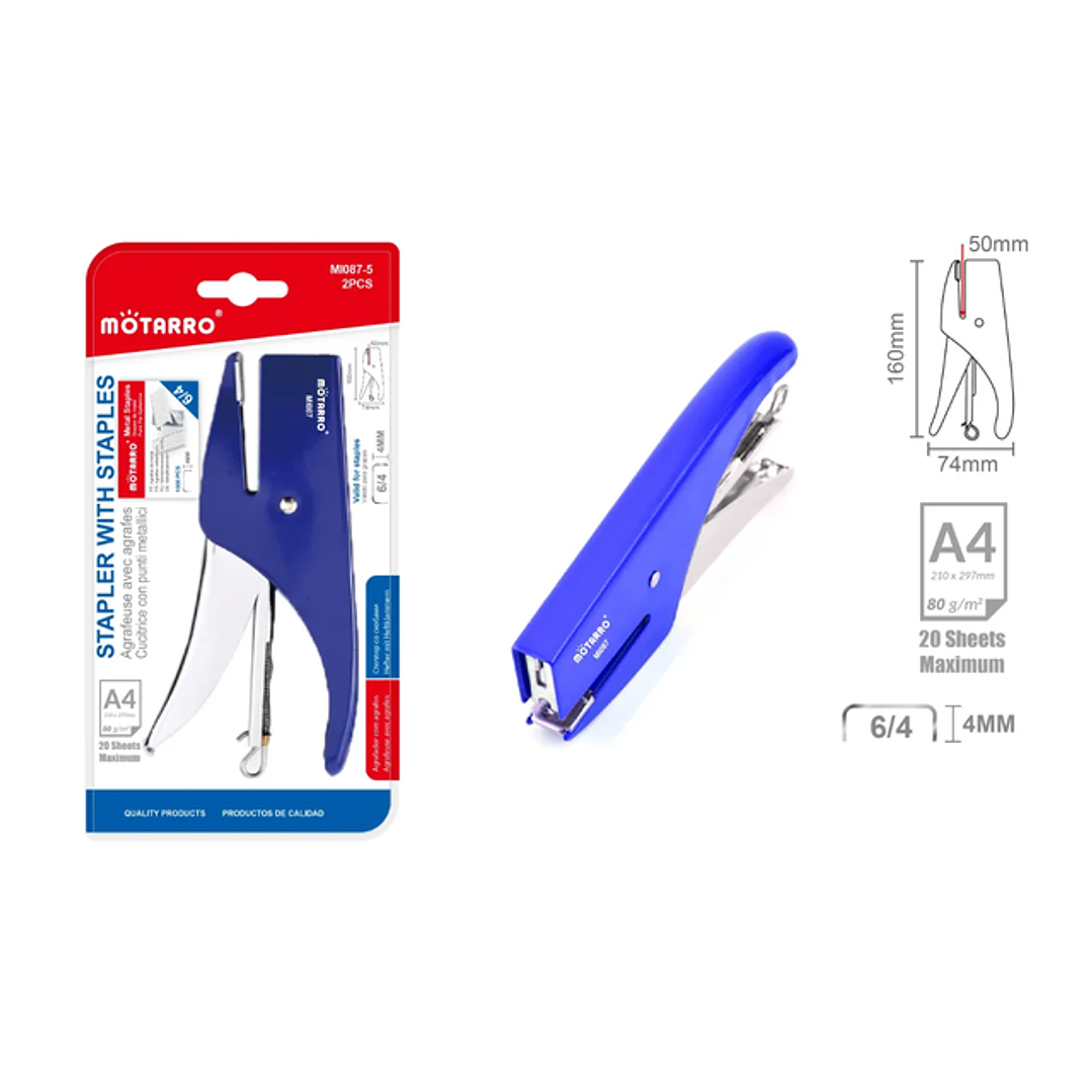 Corchetera Metálica Azul 1