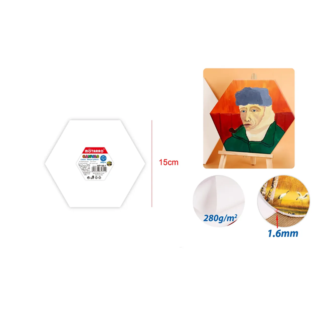 Lienzo Hexagono 15Cm 1