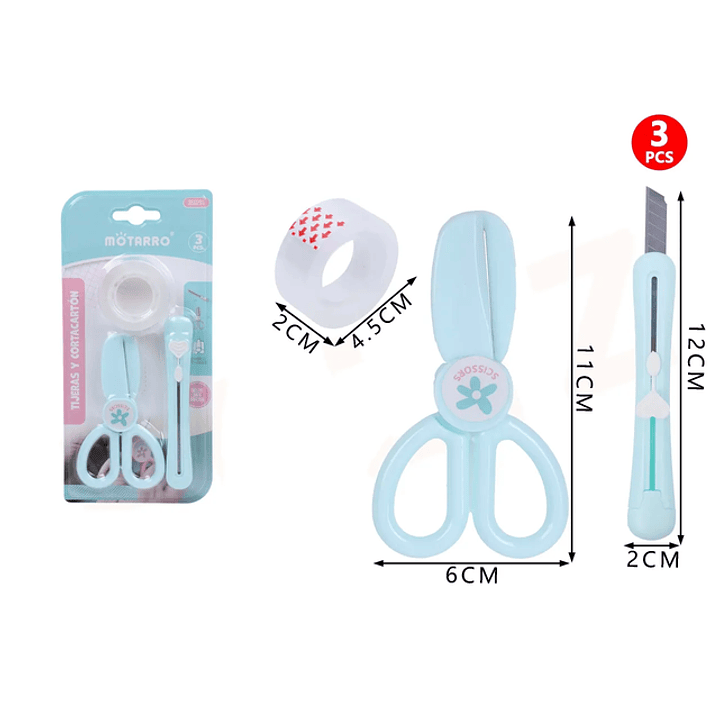 Kit Herramienta de corte Azul 3pcs 1