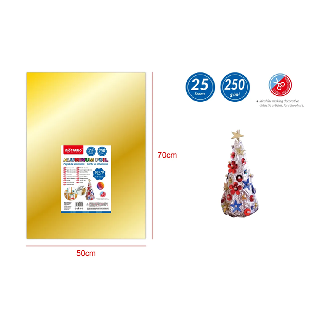 Papel de Aluminio Dorado 25pcs 50x70cm 1