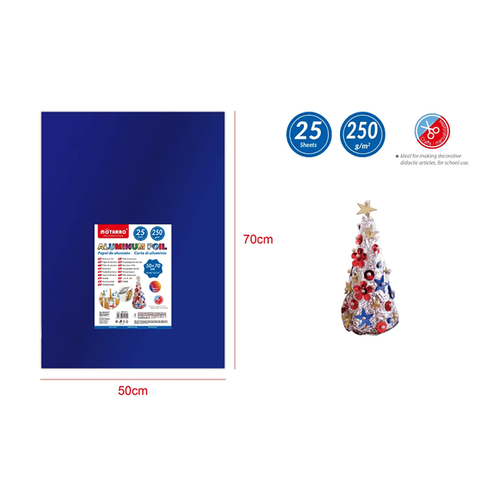 Papel de Aluminio Azul 25pcs 50x70cm 1