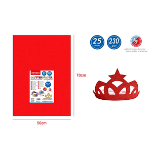 Papel Glitter Rojo 25pcs 50x70cm