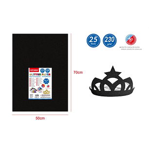 Papel Glitter Negro 25pcs 50x70cm