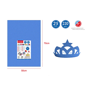 Papel Glitter Celeste Fuerte 25pcs 50x70cm