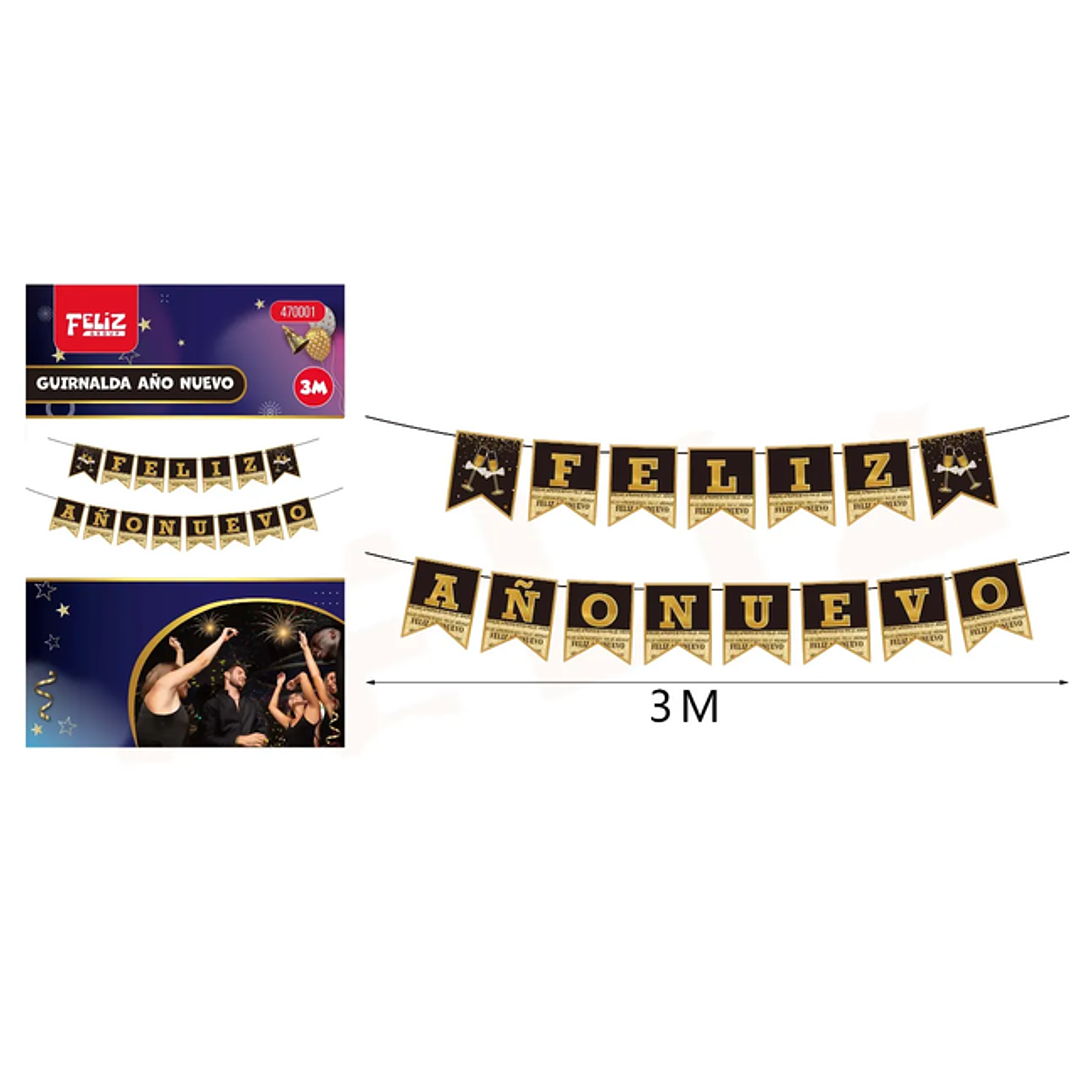 Guirnalda Frase Feliz Año Nuevo 3M 1