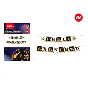 Guirnalda de Feliz Año Nuevo Gold 3M