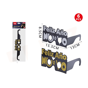 Lentes Feliz Año Nuevo 6pcs