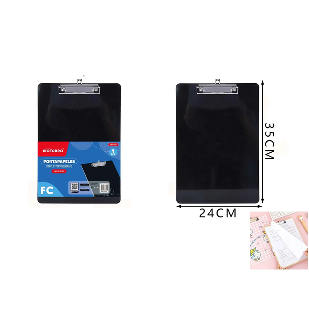 Tablero con Pinza Negro24x35cm 1