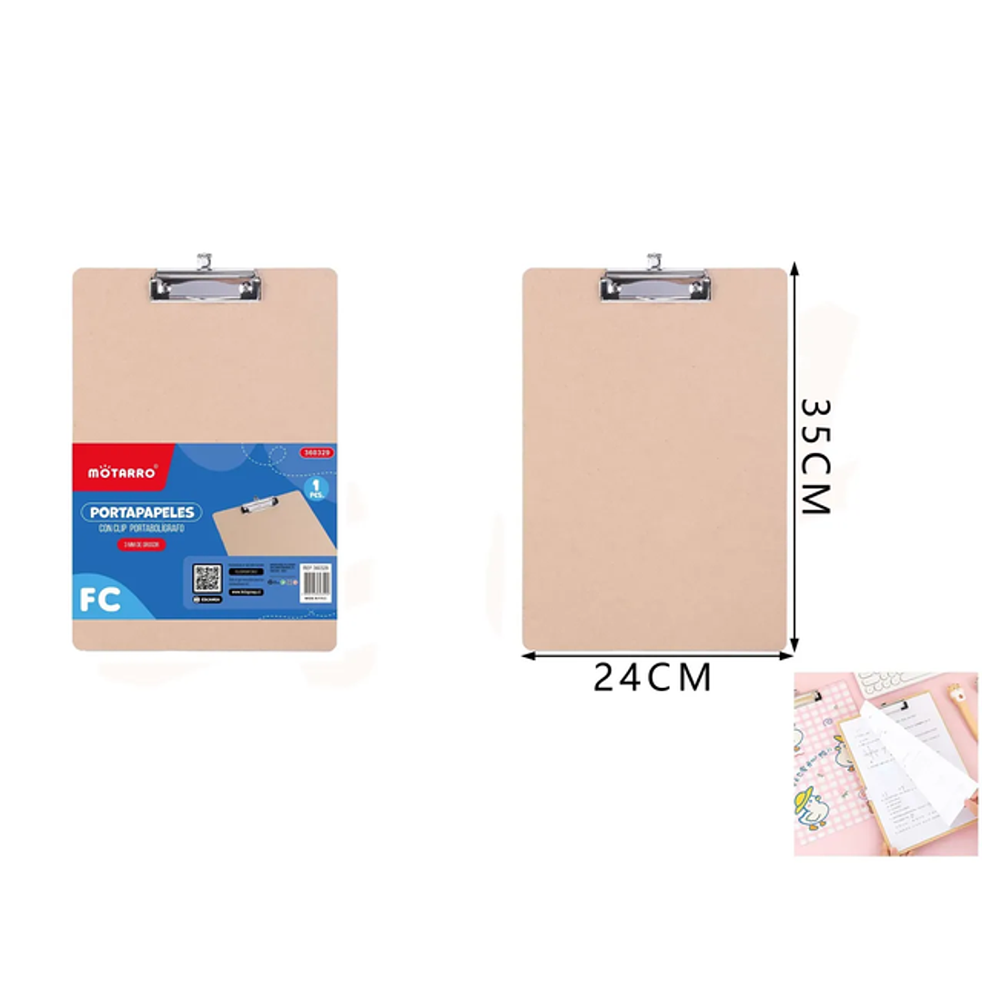 Tablero Madera con Pinza24x35cm 1