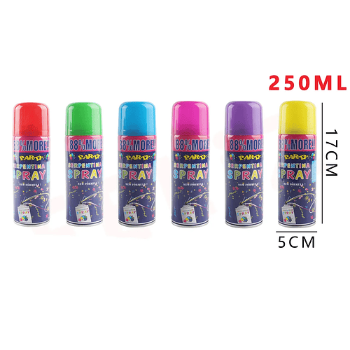 Spray Serpentina 250Ml 6 Colores 48 pcs