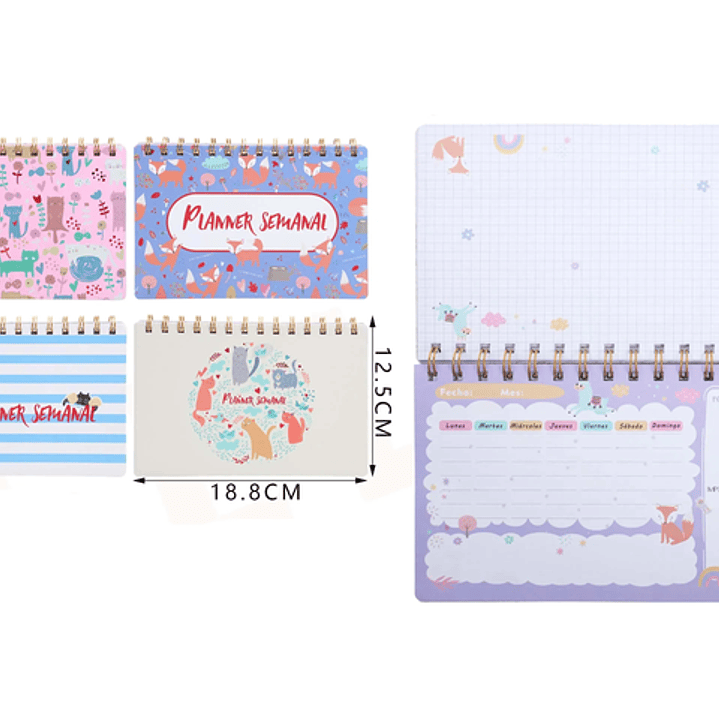 Planner Semanal Animales 50 Hojas 1