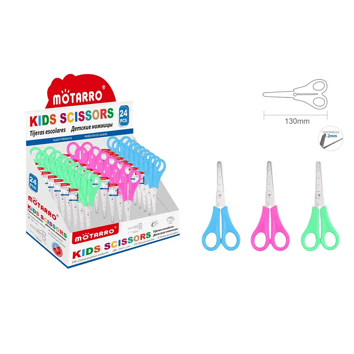 Tijera simple colores 130mm 1