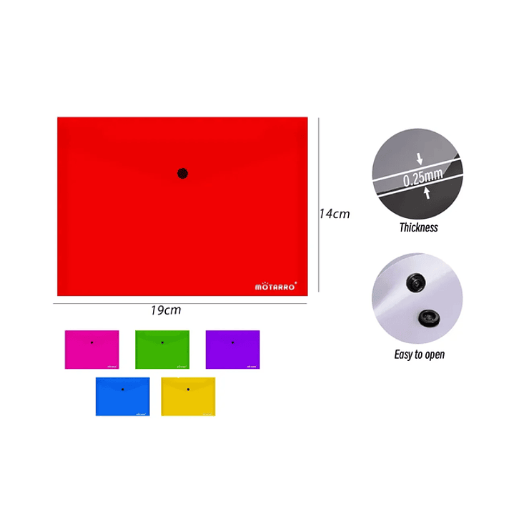 Carpeta C/Botón Flúor 14*19cm 1