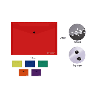 Carpeta Sobre Con Boton Multicolor 36X24Cm