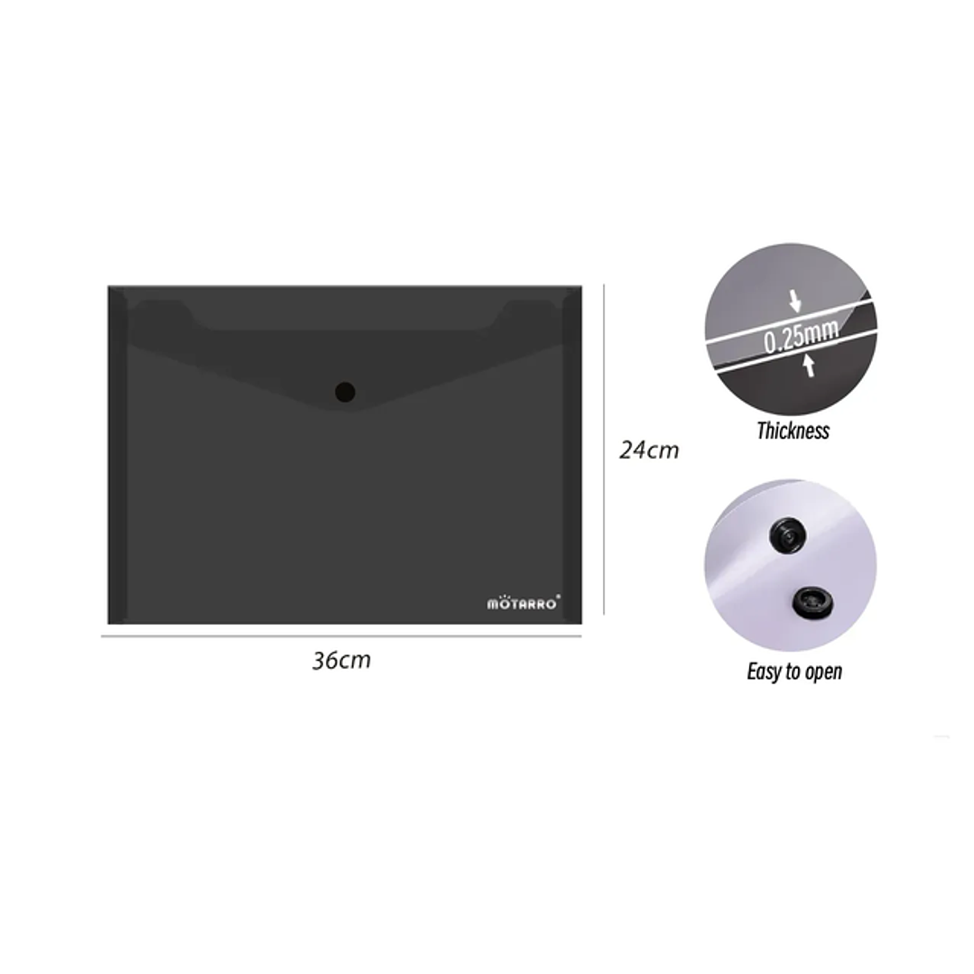 Carpeta Sobre Con Boton Negro 36X24Cm 1
