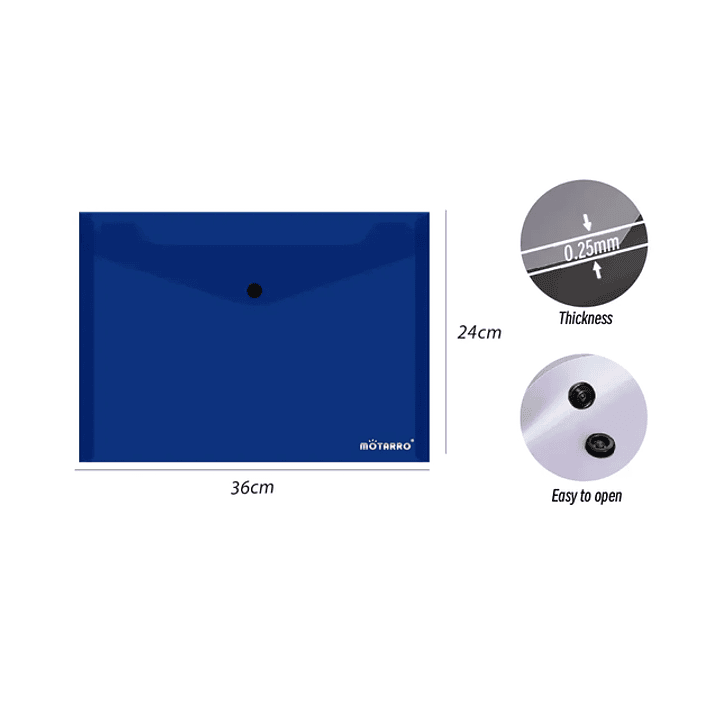 Carpeta Sobre Con Boton Azul 36X24Cm 1