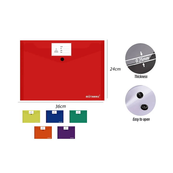 Carpeta sobre con botón ID Multicolor 36x24cm 1