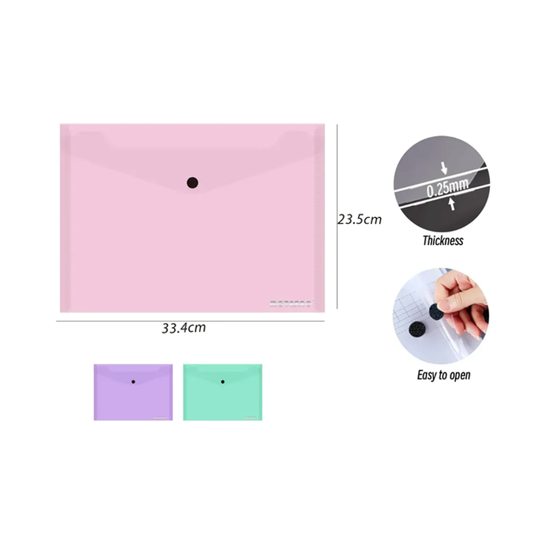 Carpeta sobre con Velcro Pastel 33.4x23.5cm 1