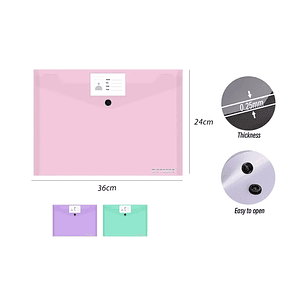 Carpeta Sobre Con Boton Pastel Id 36X24Cm