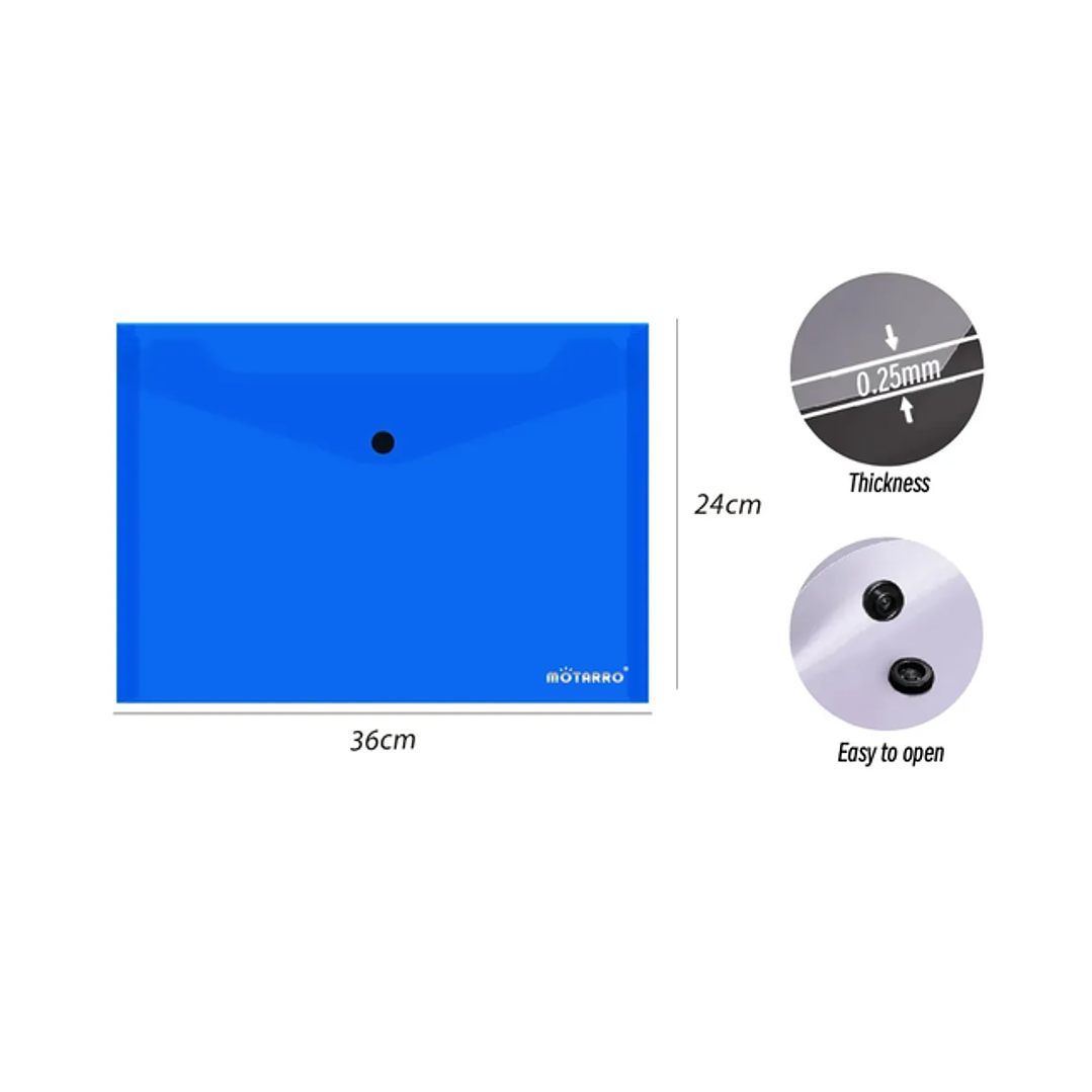 Carpeta Sobre Con Boton Azul 36X24Cm 1 1