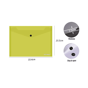 Carpeta sobre con botón Mostaza 33.4x23.5cm