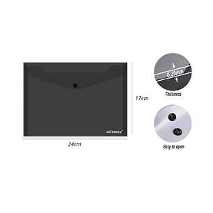 Carpeta Sobre Con Boton Negro 24X17Cm