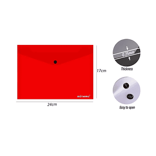 Carpeta sobre con botón Rojo 24x17cm