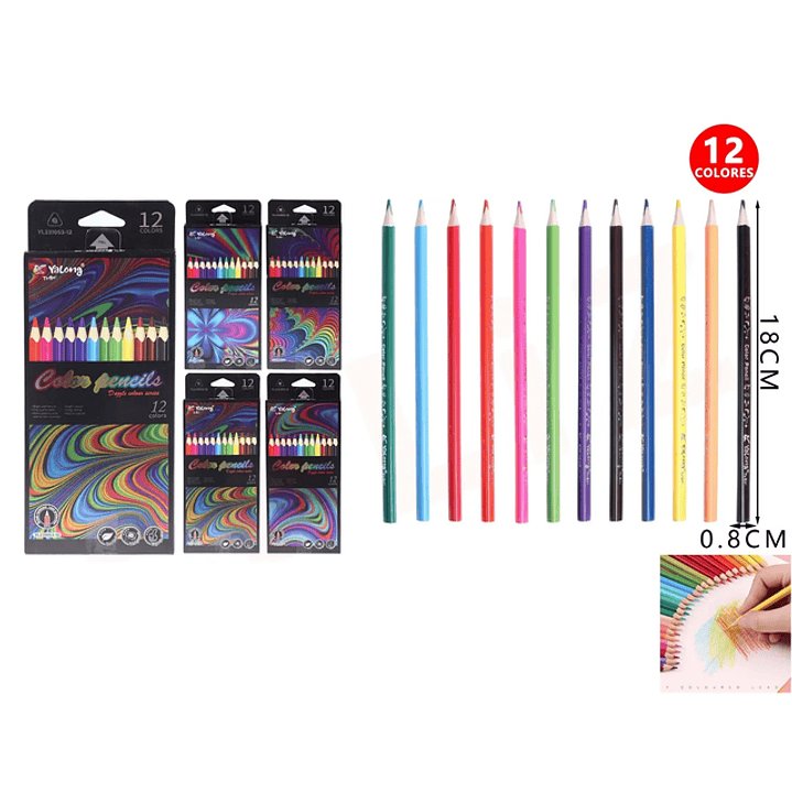 Lapices de Colores 18cm 12pcs 1