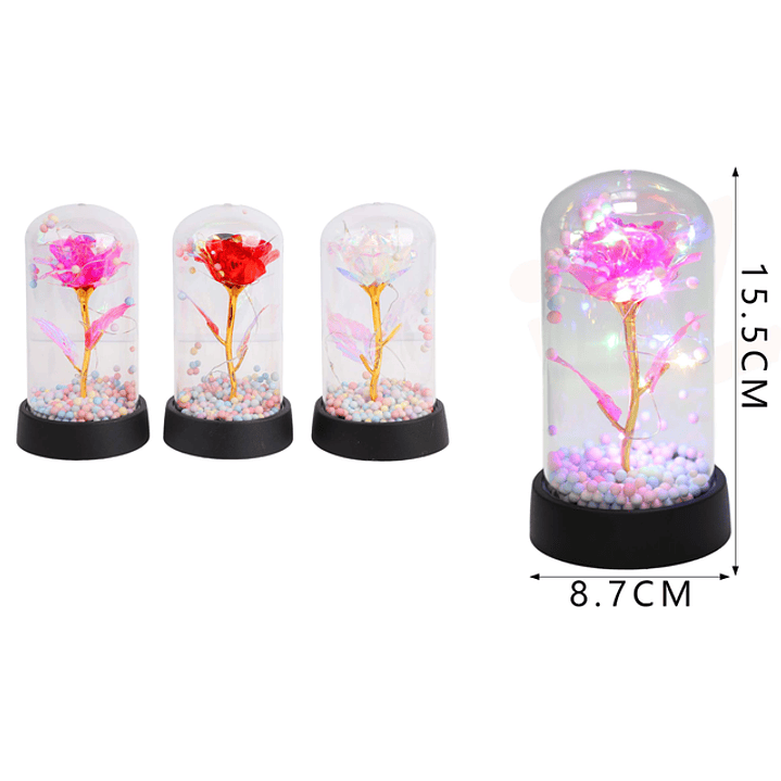 Rosa Encapsulada Con Luz 15.5x8.7Cm 1